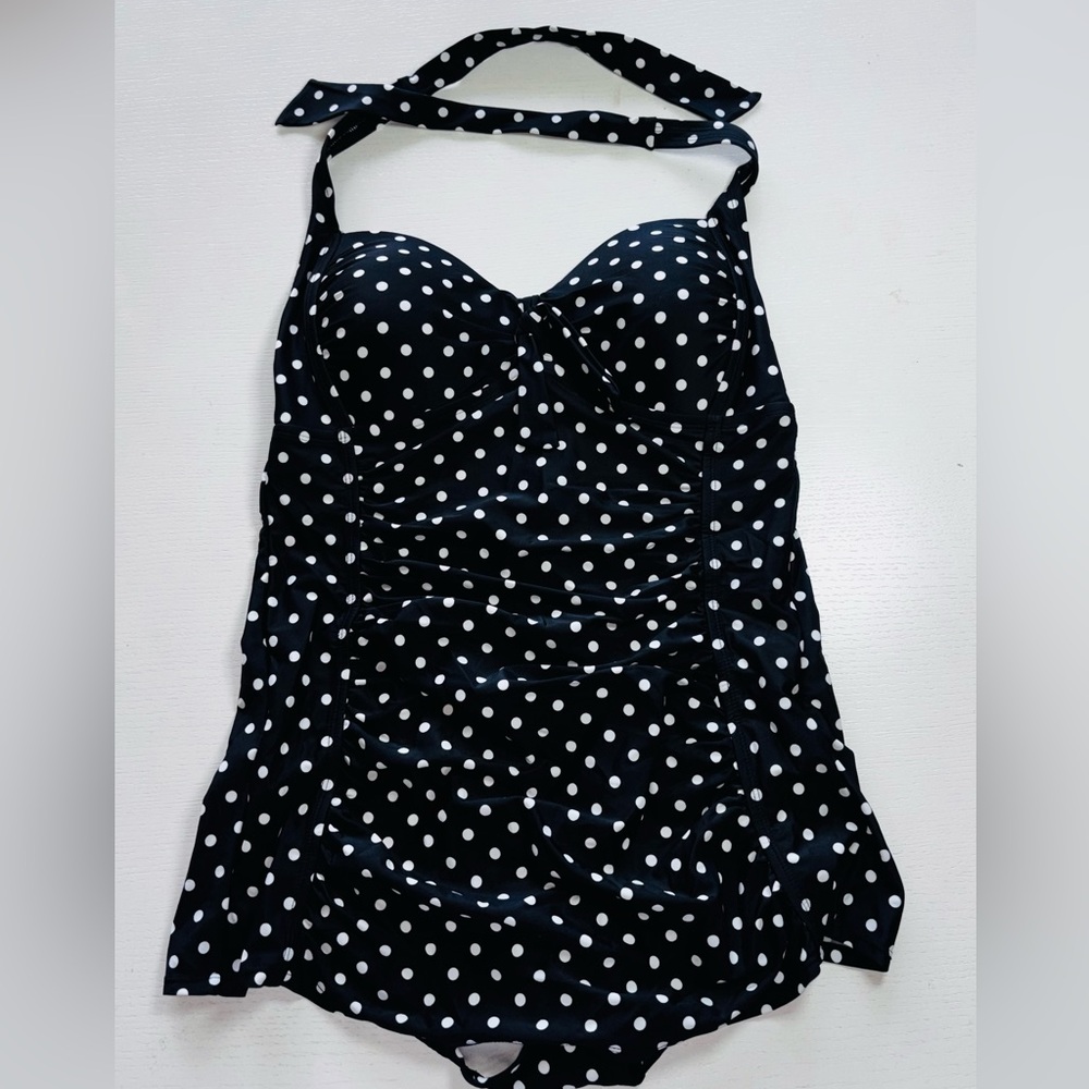 Merona Black with White Polka Dot Swimdress